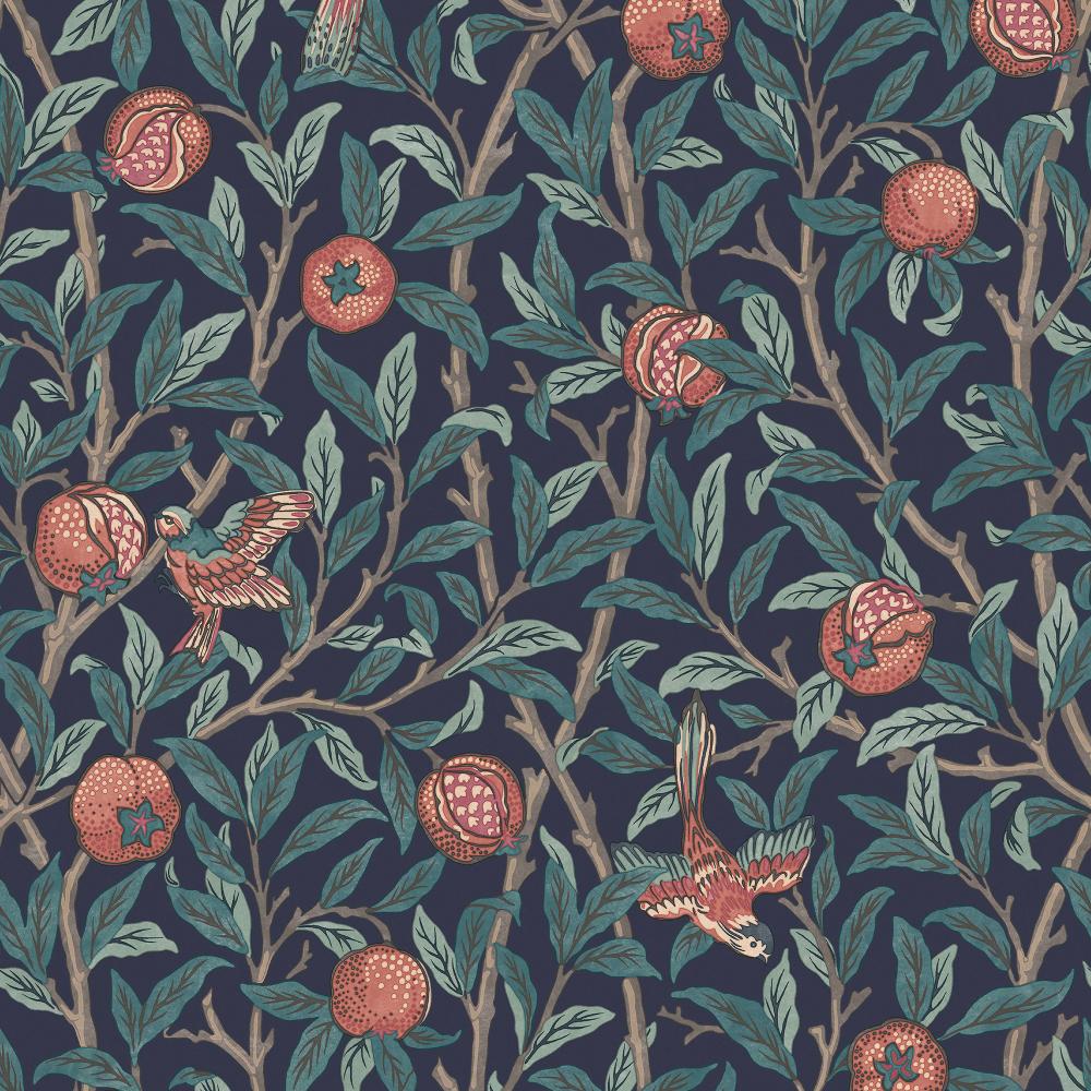 William Morris 124259 Bird & Pomegranate Navy Blue Wallpaper