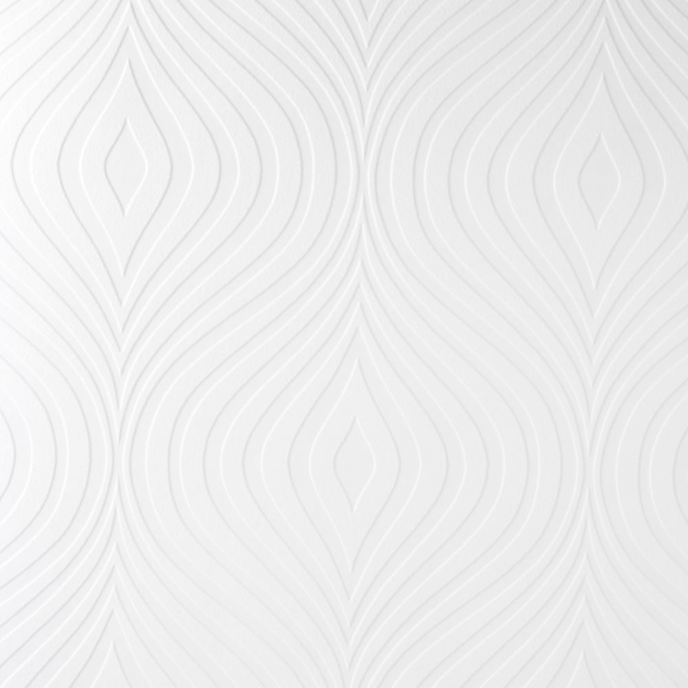 Paintables 17583 Curvy White Paintable Removable Wallpaper