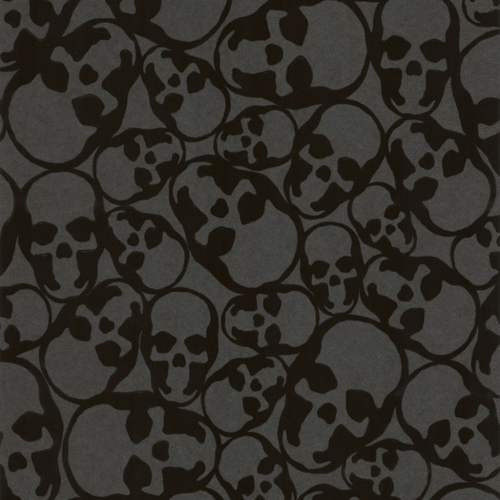 Boutique 19911 Skulls Black Removable Wallpaper