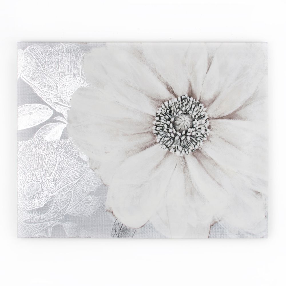 Art For The Home 41-712 Grey Bloom Printed Canvas Wall Art