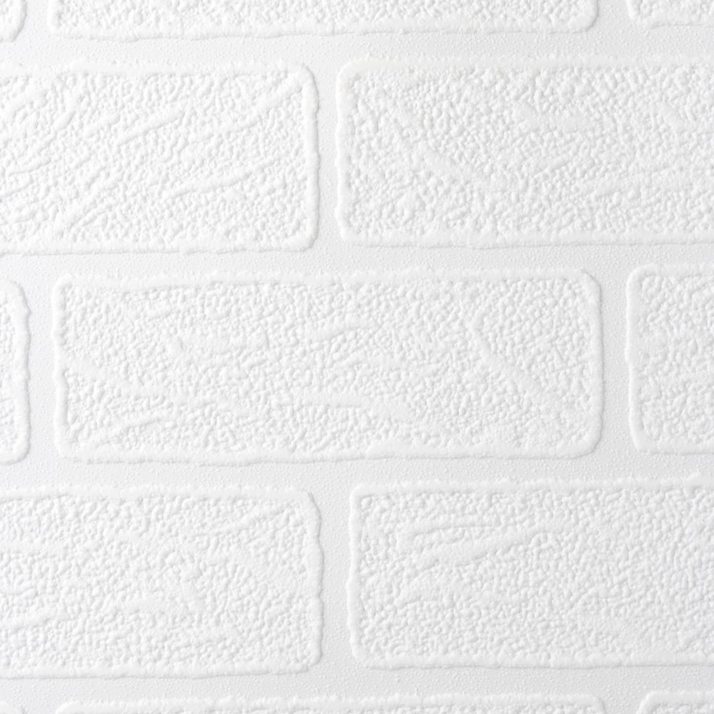Paintables 93744 Brick White Paintable Removable Wallpaper