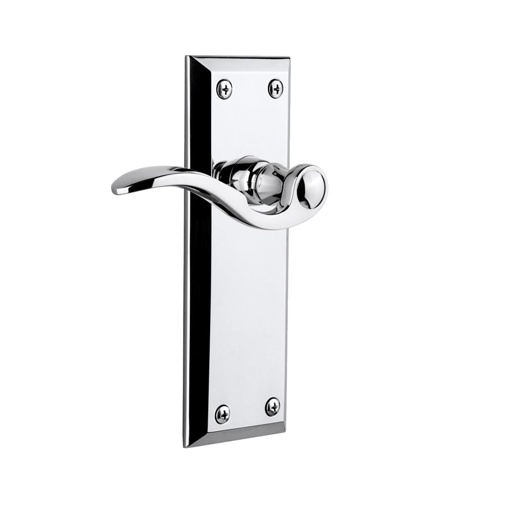 Grandeur by Nostalgic Warehouse 804865  Fifth Avenue Plate Passage with Bellagio Lever in Bright Chrome