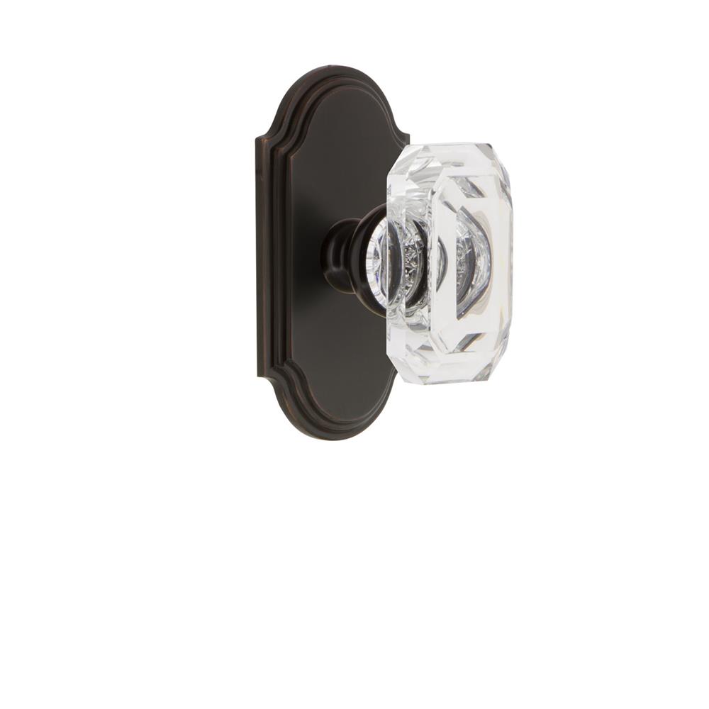 Grandeur by Nostalgic Warehouse 827726 Arc Plate Passage with Baguette Crystal Knob in Timeless Bronze