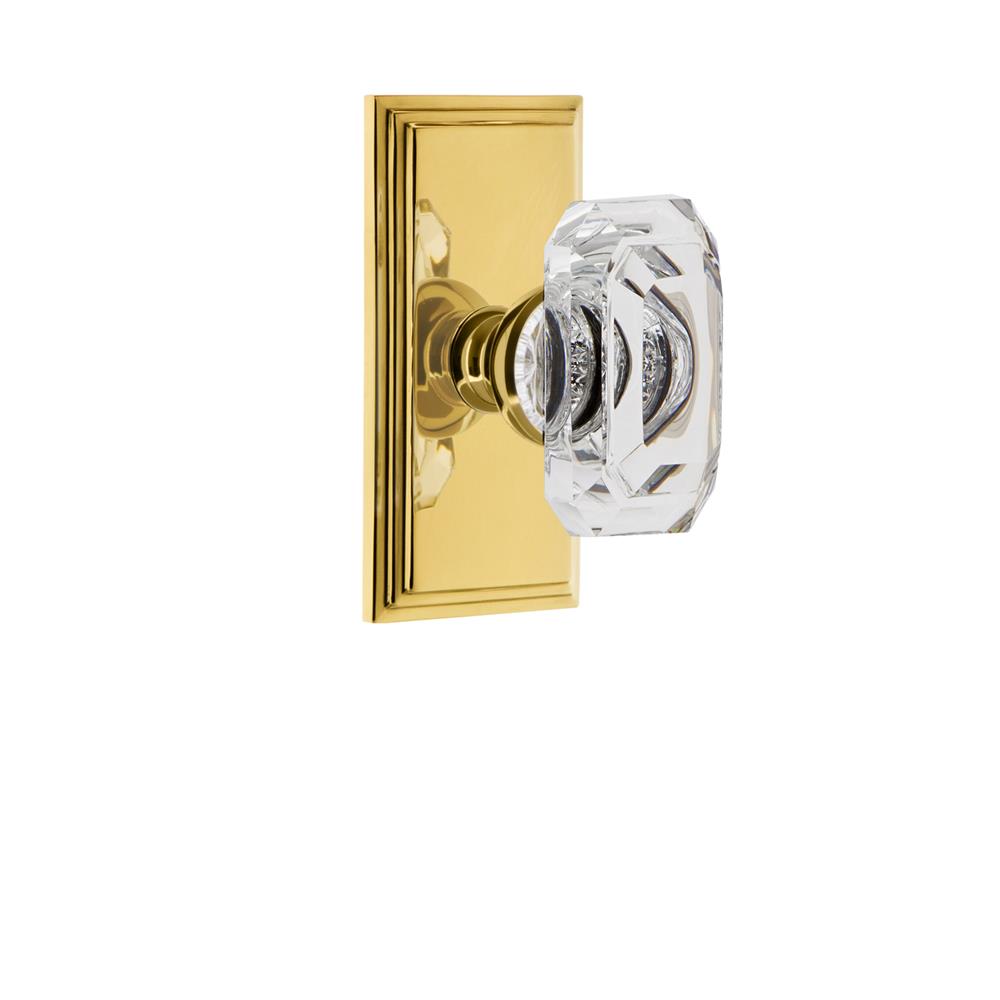 Grandeur by Nostalgic Warehouse 827744 Carre Plate Passage with Baguette Crystal Knob in Lifetime Brass