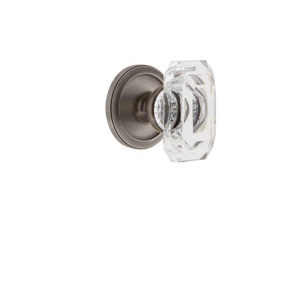 Grandeur by Nostalgic Warehouse 827772 Circulaire Rosette Passage with Baguette Crystal Knob in Antique Pewter