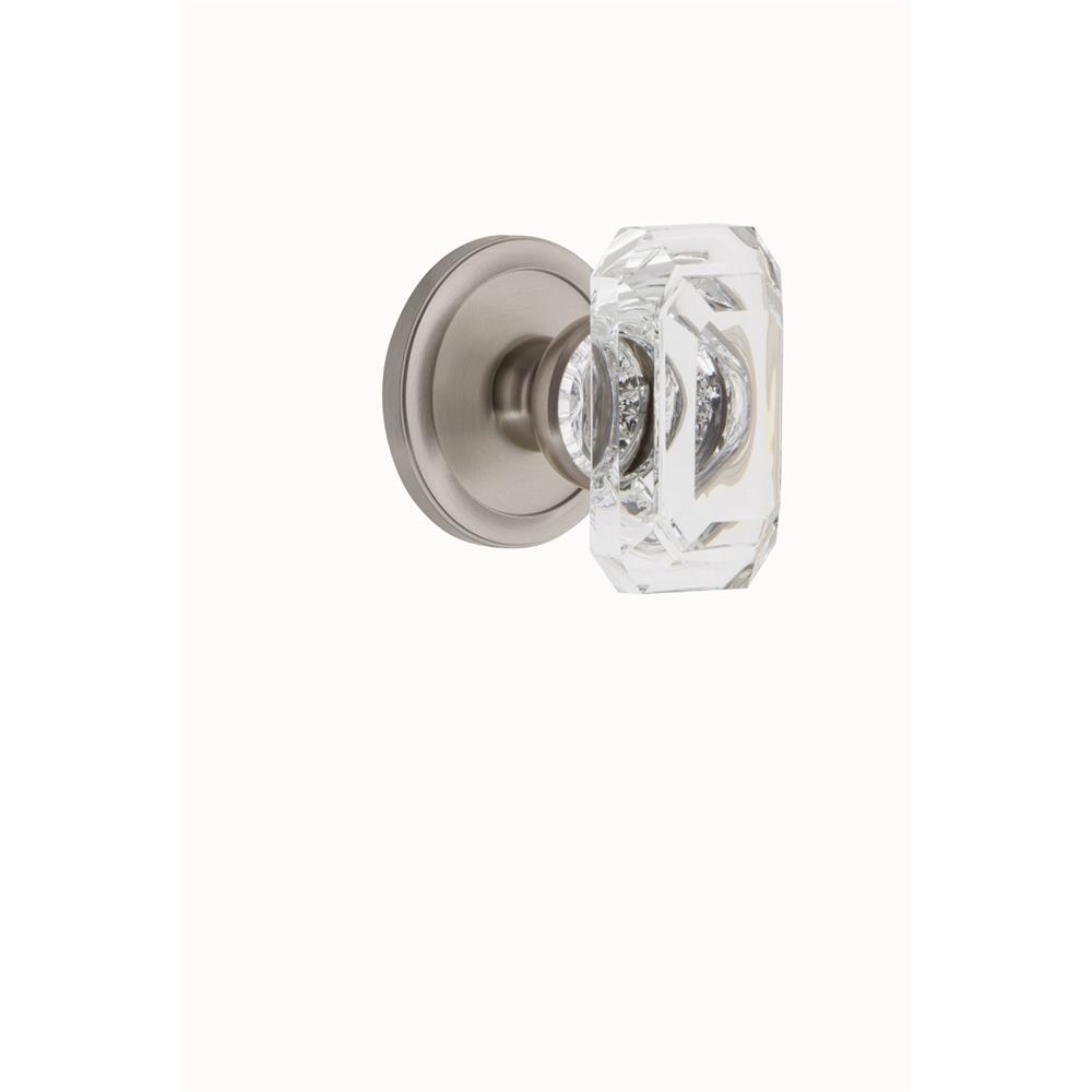 Grandeur by Nostalgic Warehouse 827788 Circulaire Rosette Passage with Baguette Crystal Knob in Satin Nickel