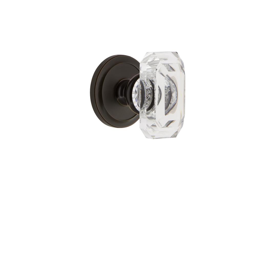 Grandeur by Nostalgic Warehouse 827790 Circulaire Rosette Passage with Baguette Crystal Knob in Timeless Bronze