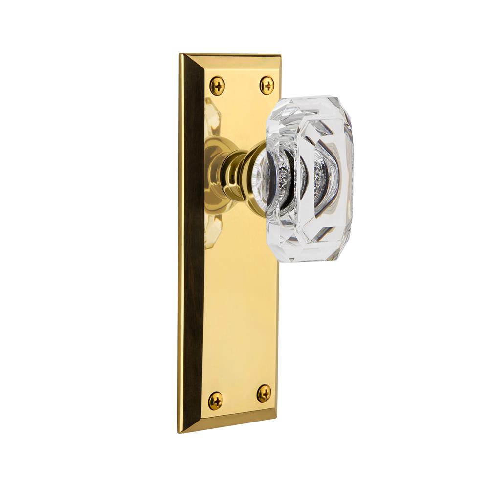 Grandeur by Nostalgic Warehouse 827808 Fifth Avenue Plate Passage with Baguette Crystal Knob in Lifetime Brass