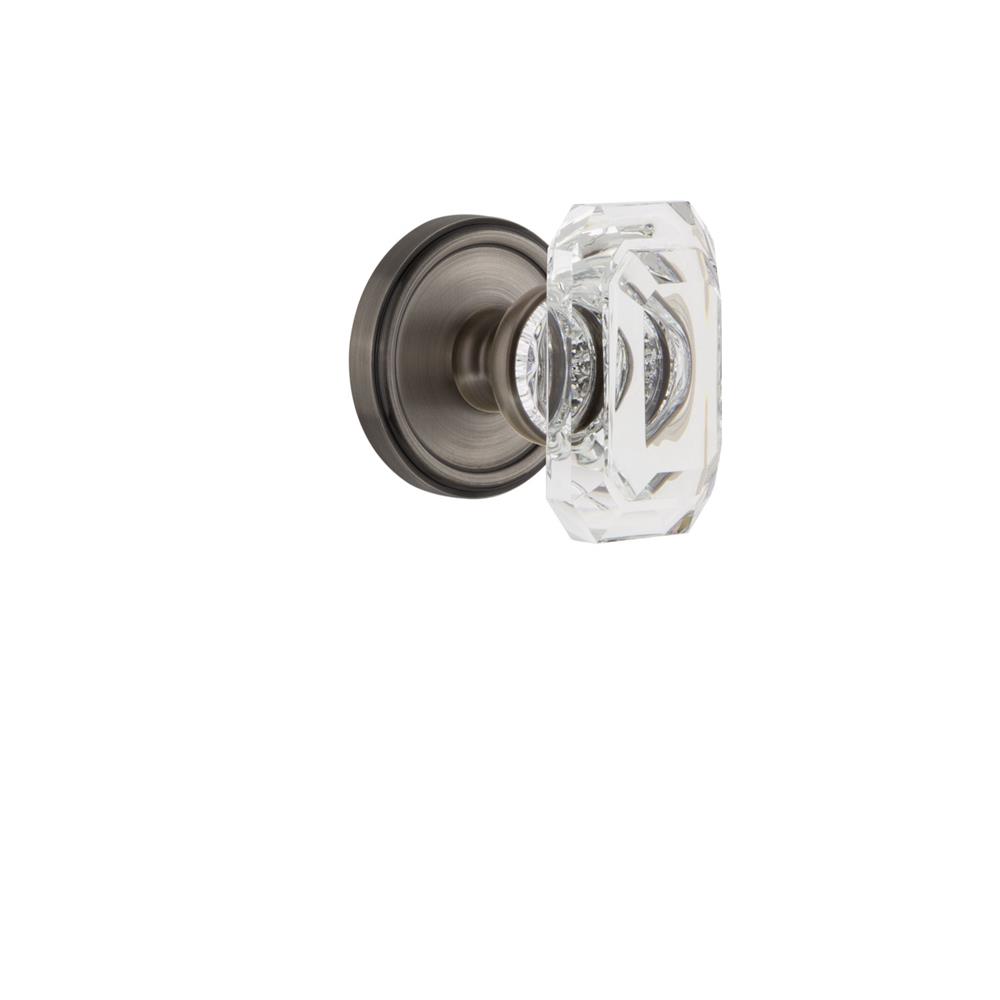 Grandeur by Nostalgic Warehouse 827836 Georgetown Rosette Passage with Baguette Crystal Knob in Antique Pewter