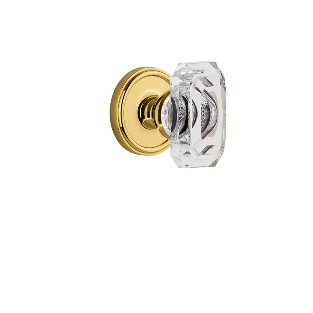 Grandeur by Nostalgic Warehouse 827840 Georgetown Rosette Passage with Baguette Crystal Knob in Lifetime Brass