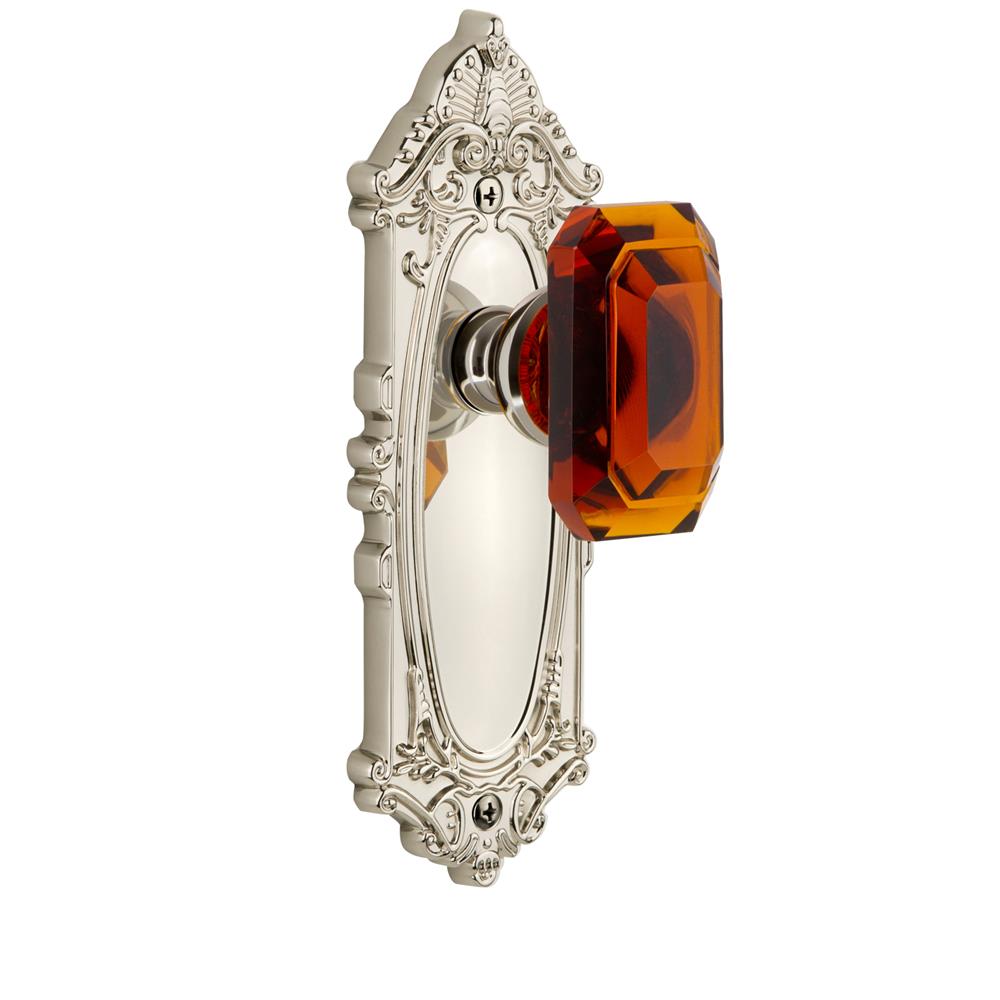 Grandeur by Nostalgic Warehouse 827881 Grande Victorian Plate Passage with Baguette Crystal Knob in Polished Nickel