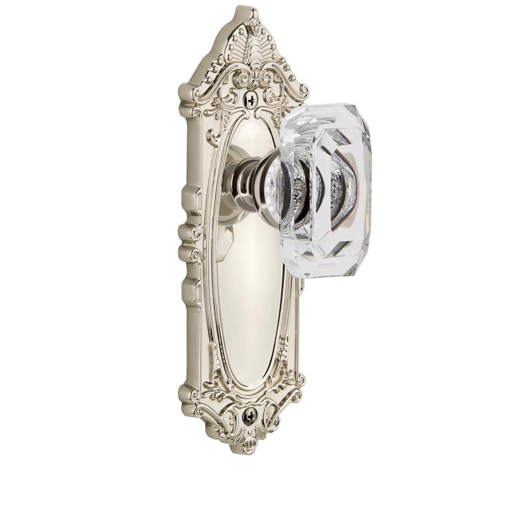 Grandeur by Nostalgic Warehouse 827882 Grande Victorian Plate Passage with Baguette Crystal Knob in Polished Nickel