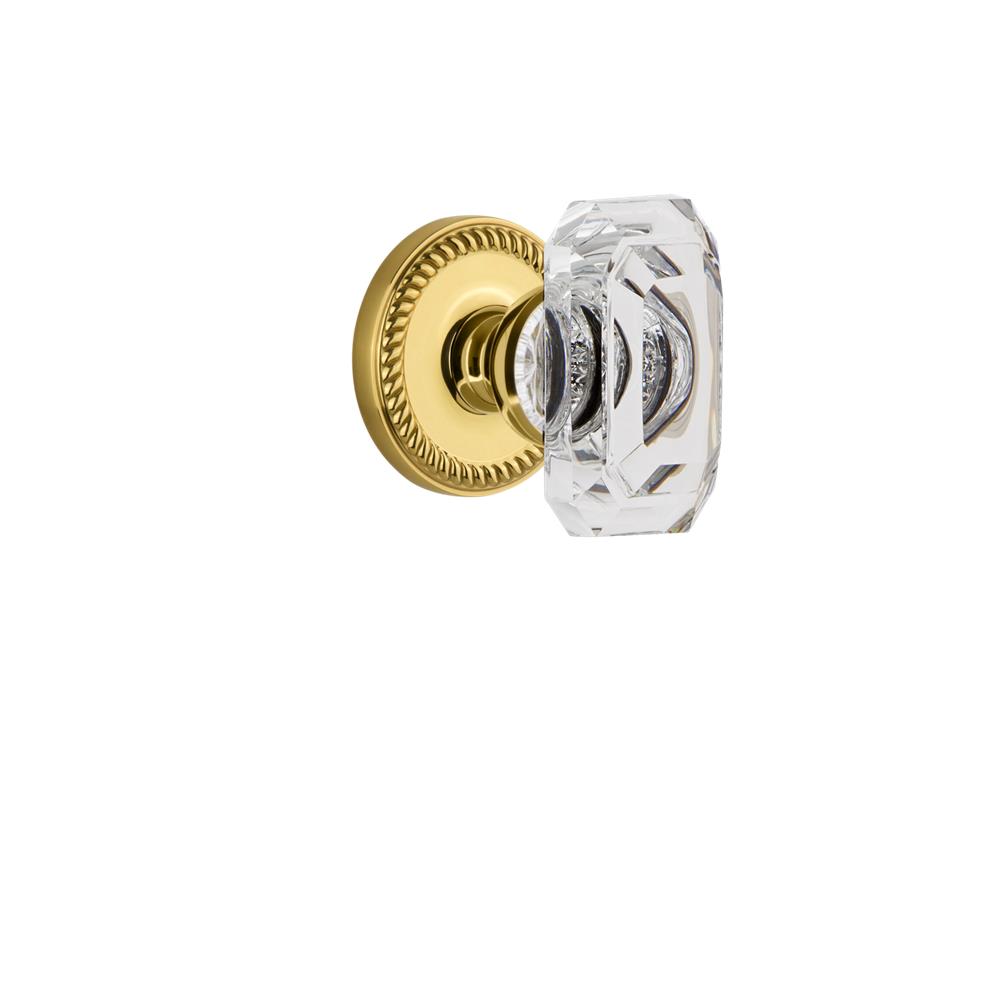 Grandeur by Nostalgic Warehouse 827904 Newport Rosette Passage with Baguette Crystal Knob in Lifetime Brass