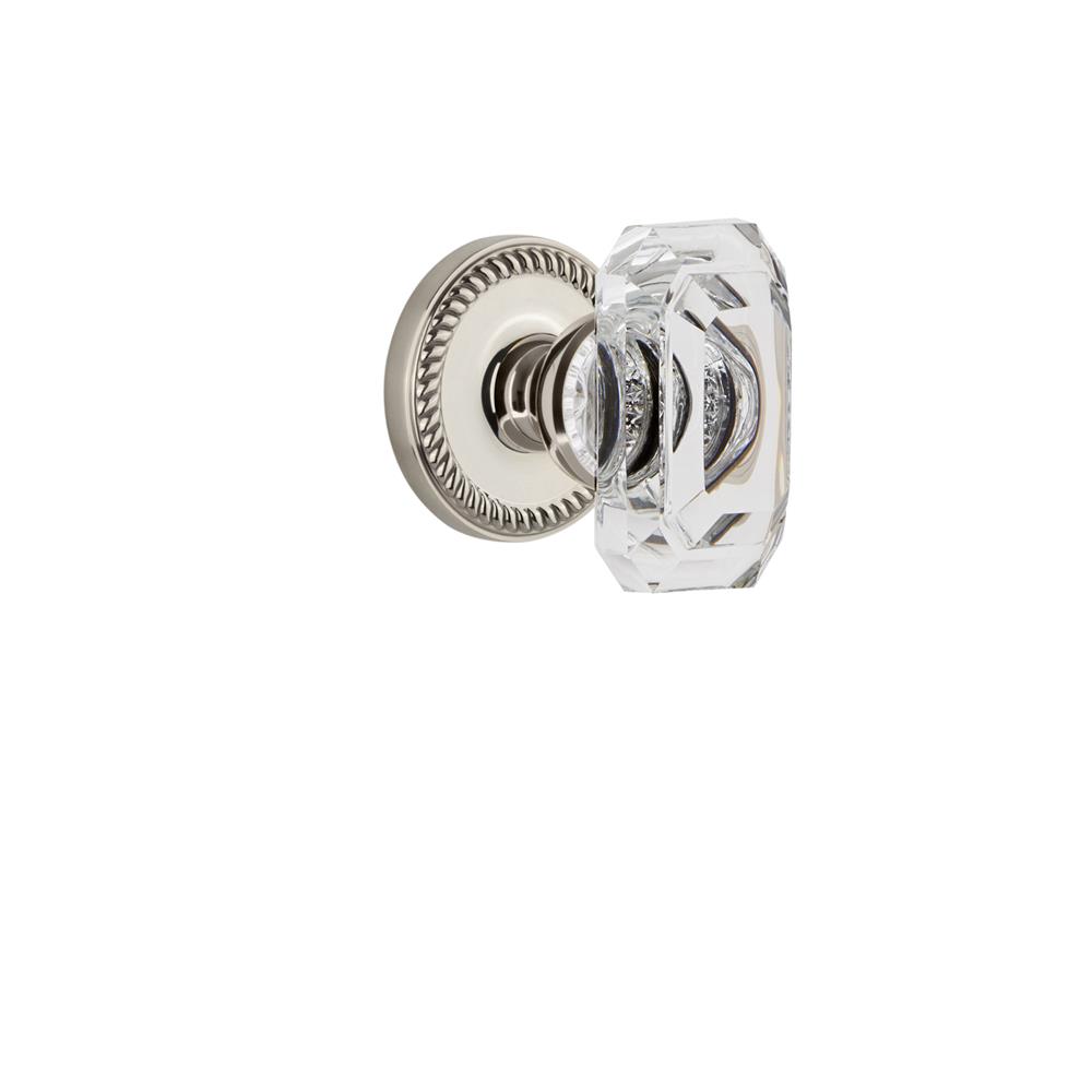 Grandeur by Nostalgic Warehouse 827914 Newport Rosette Passage with Baguette Crystal Knob in Polished Nickel