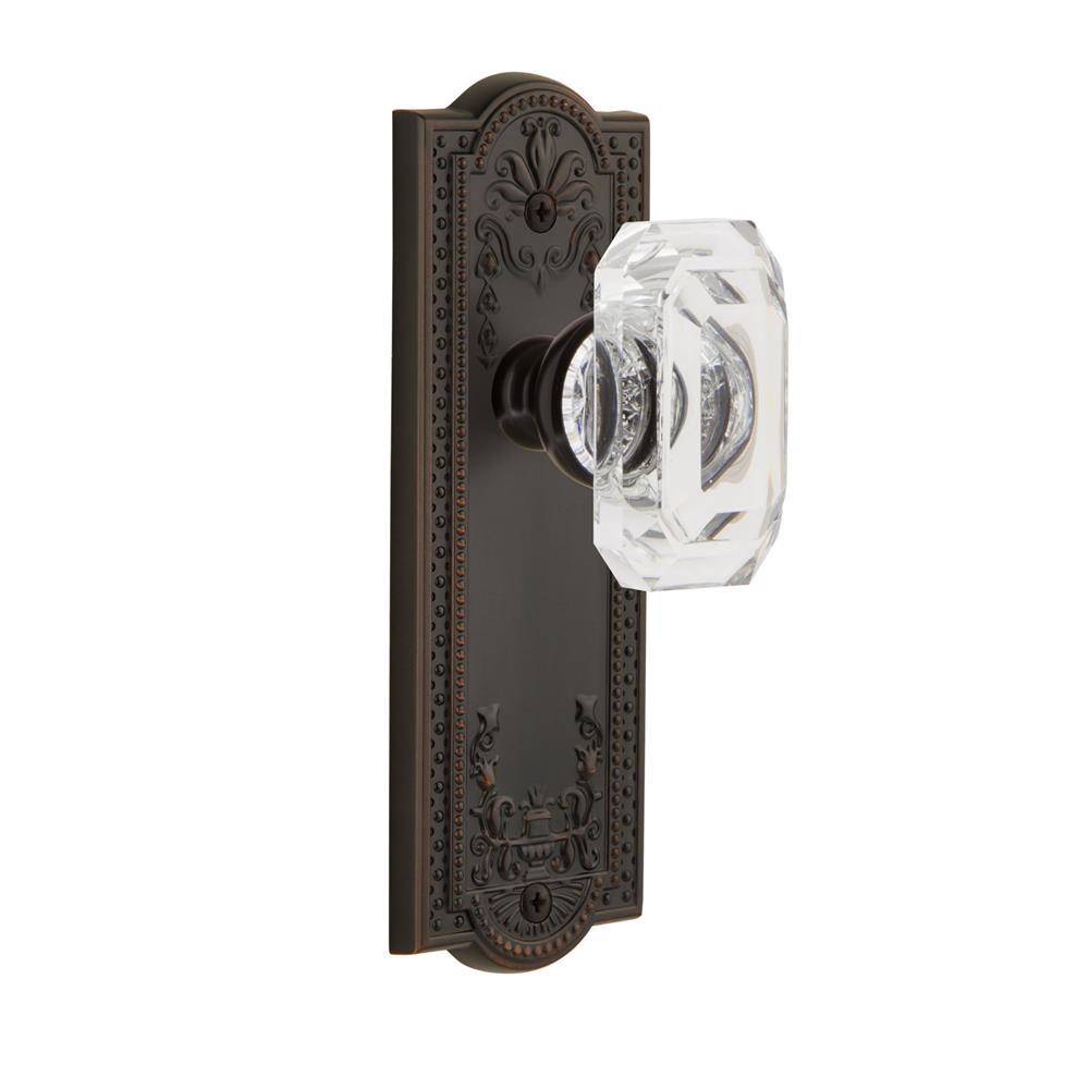 Grandeur by Nostalgic Warehouse 827950 Parthenon Plate Passage with Baguette Crystal Knob in Timeless Bronze