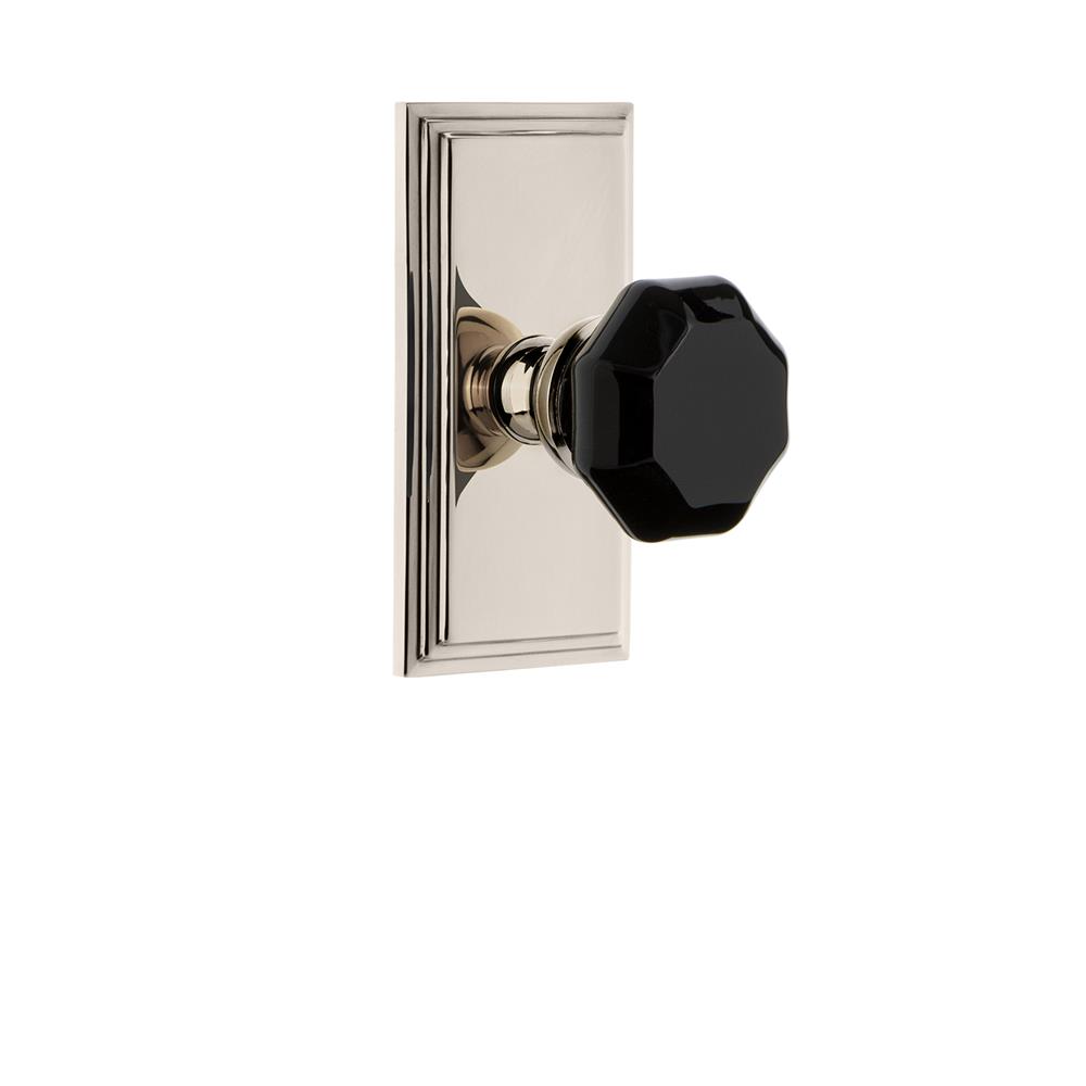 Grandeur by Nostalgic Warehouse CARLYO Carre Plate Passage Lyon Knob in Polished Nickel
