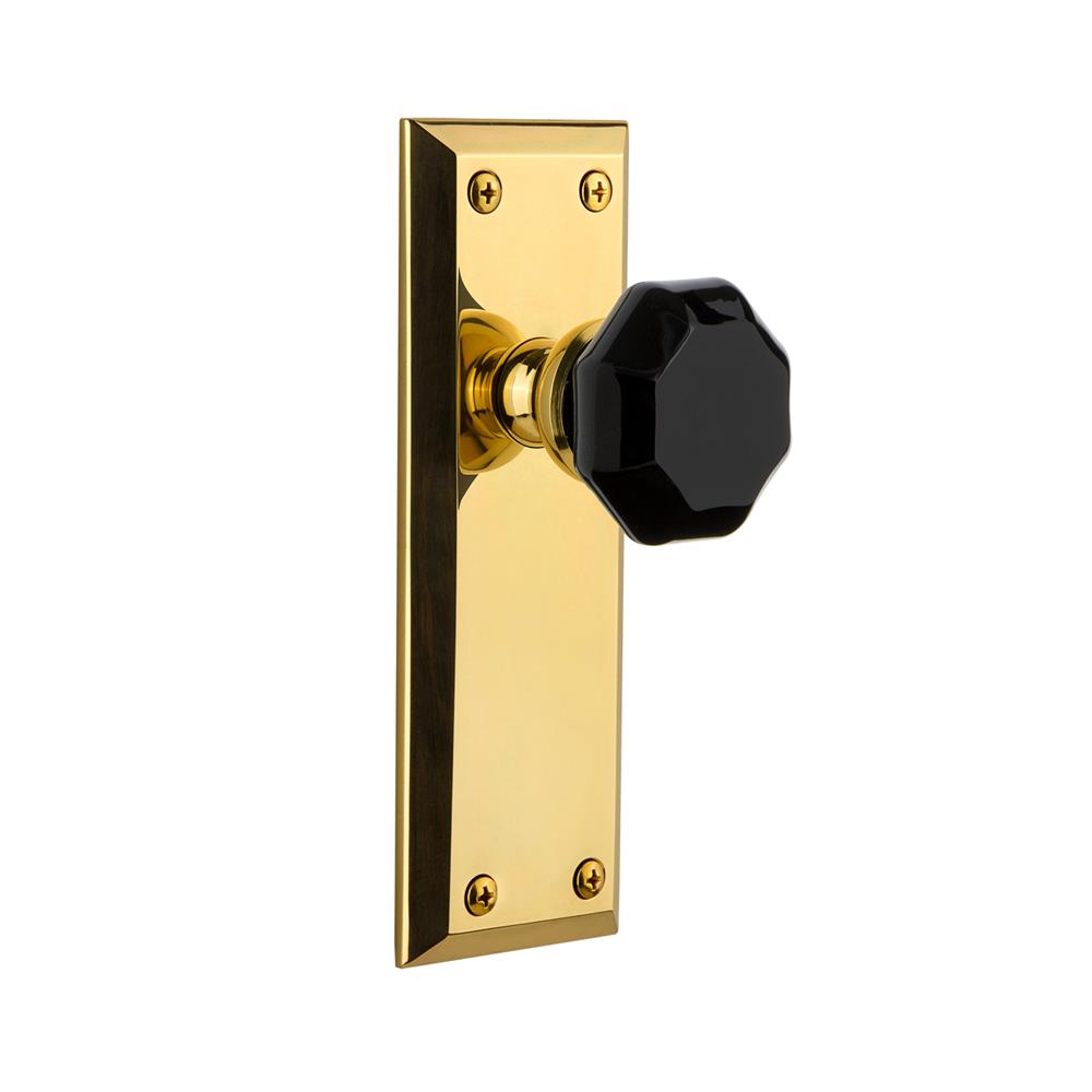 Grandeur by Nostalgic Warehouse FAVLYO Fifth Avenue Plate Passage Lyon Knob in Polished Brass