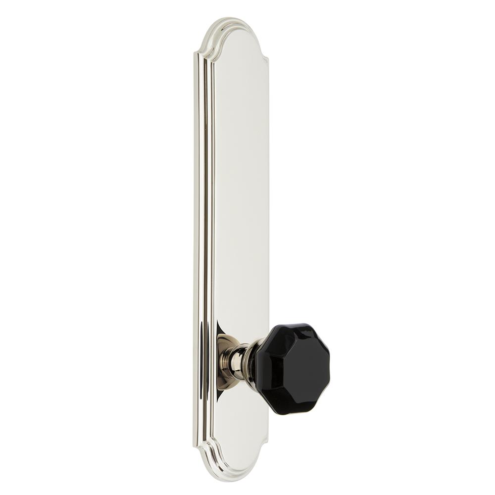 Grandeur by Nostalgic Warehouse ARCLYO Arc Plate Passage Tall Plate Lyon Knob in Polished Nickel