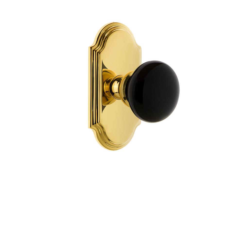 Grandeur by Nostalgic Warehouse ARCCOV Arc Plate Passage Coventry Knob in Polished Brass