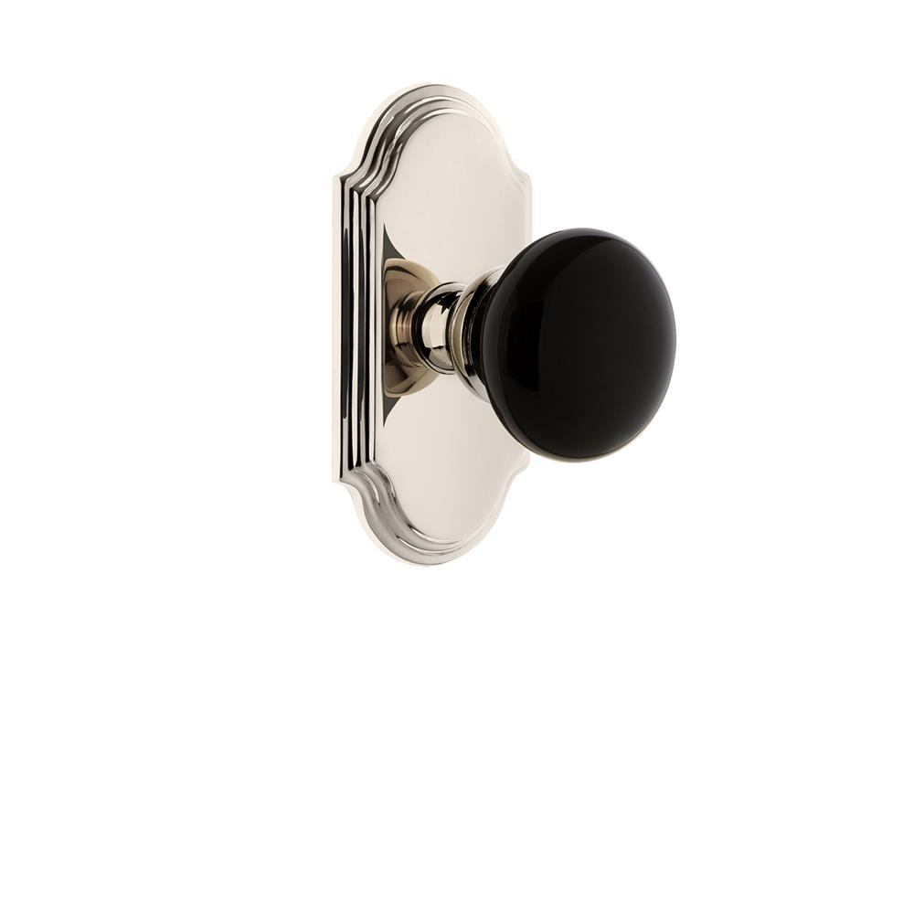 Grandeur by Nostalgic Warehouse ARCCOV Arc Plate Passage Coventry Knob in Polished Nickel