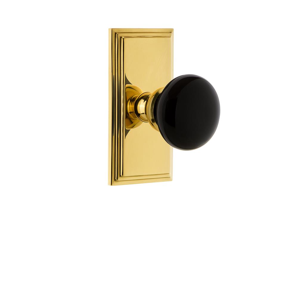 Grandeur by Nostalgic Warehouse CARCOV Carre Plate Passage Coventry Knob in Polished Brass