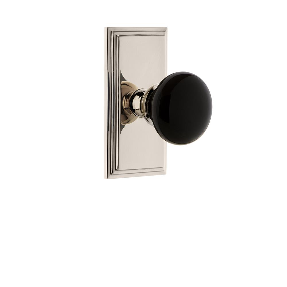 Grandeur by Nostalgic Warehouse CARCOV Carre Plate Passage Coventry Knob in Polished Nickel