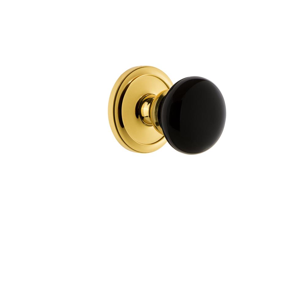 Grandeur by Nostalgic Warehouse CIRCOV Circulaire Rosette Passage Coventry Knob in Polished Brass