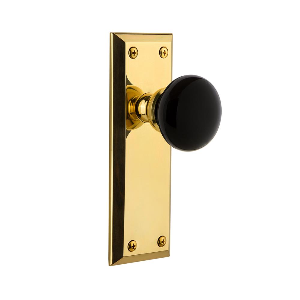 Grandeur by Nostalgic Warehouse FAVCOV Fifth Avenue Plate Passage Coventry Knob in Polished Brass