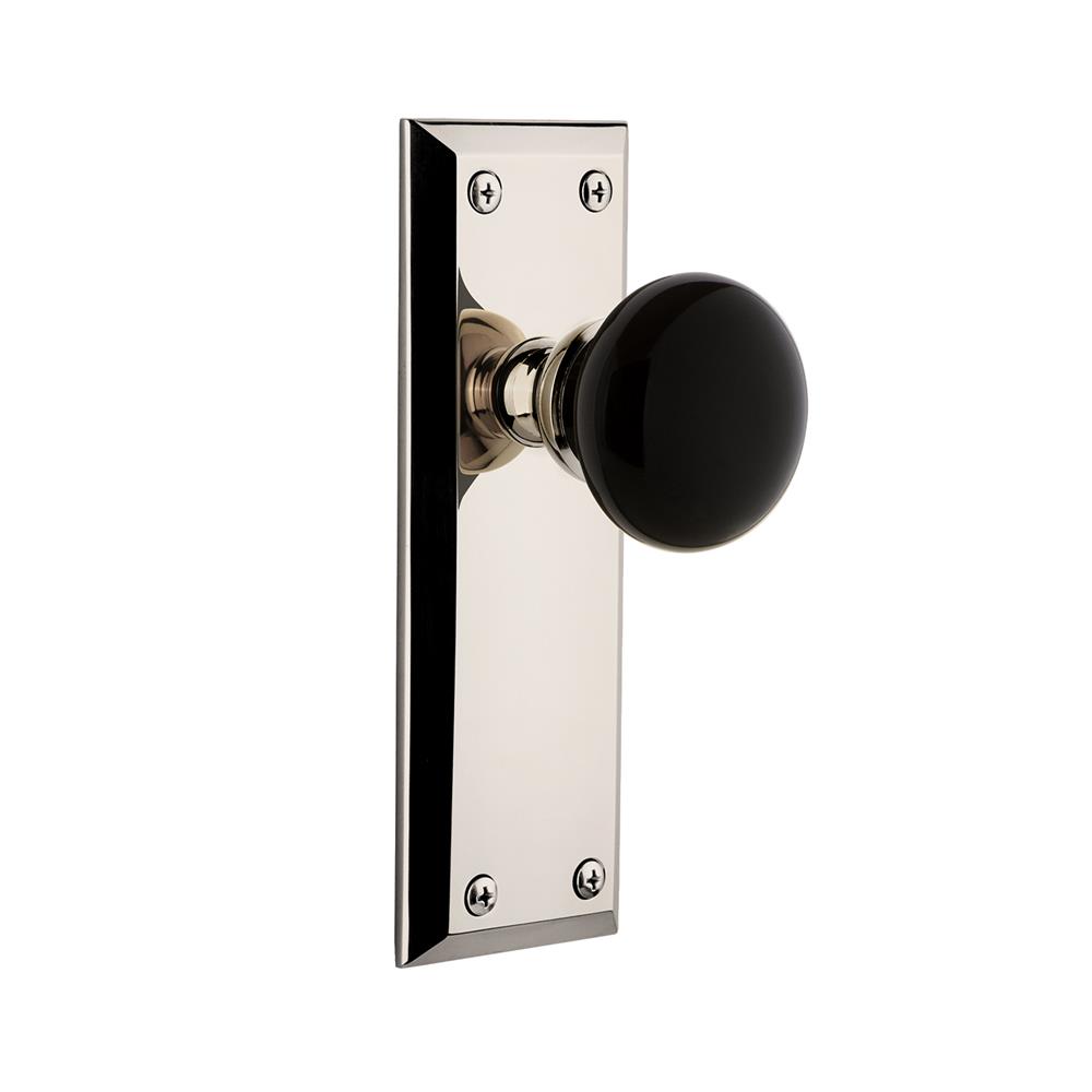 Grandeur by Nostalgic Warehouse FAVCOV Fifth Avenue Plate Passage Coventry Knob in Polished Nickel
