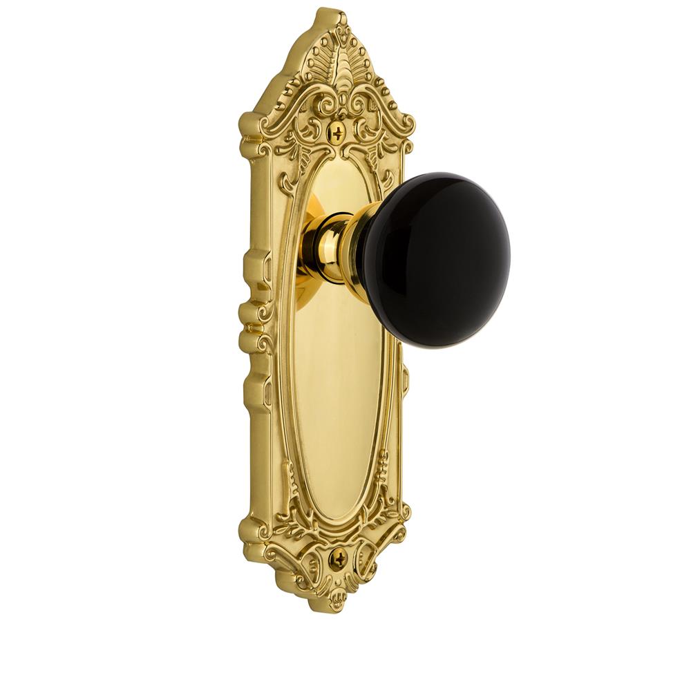 Grandeur by Nostalgic Warehouse GVCCOV Grande Victorian Plate Passage Coventry Knob in Polished Brass