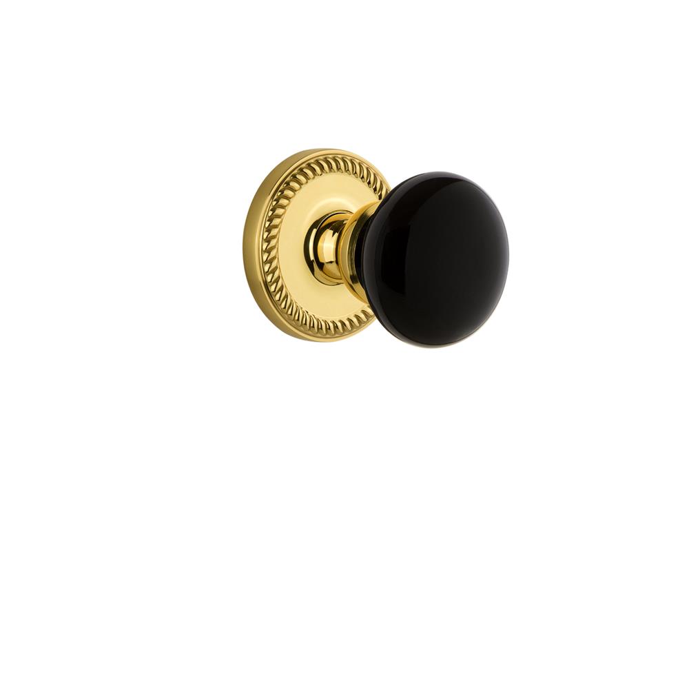 Grandeur by Nostalgic Warehouse NEWCOV Newport Rosette Passage Coventry Knob in Polished Brass