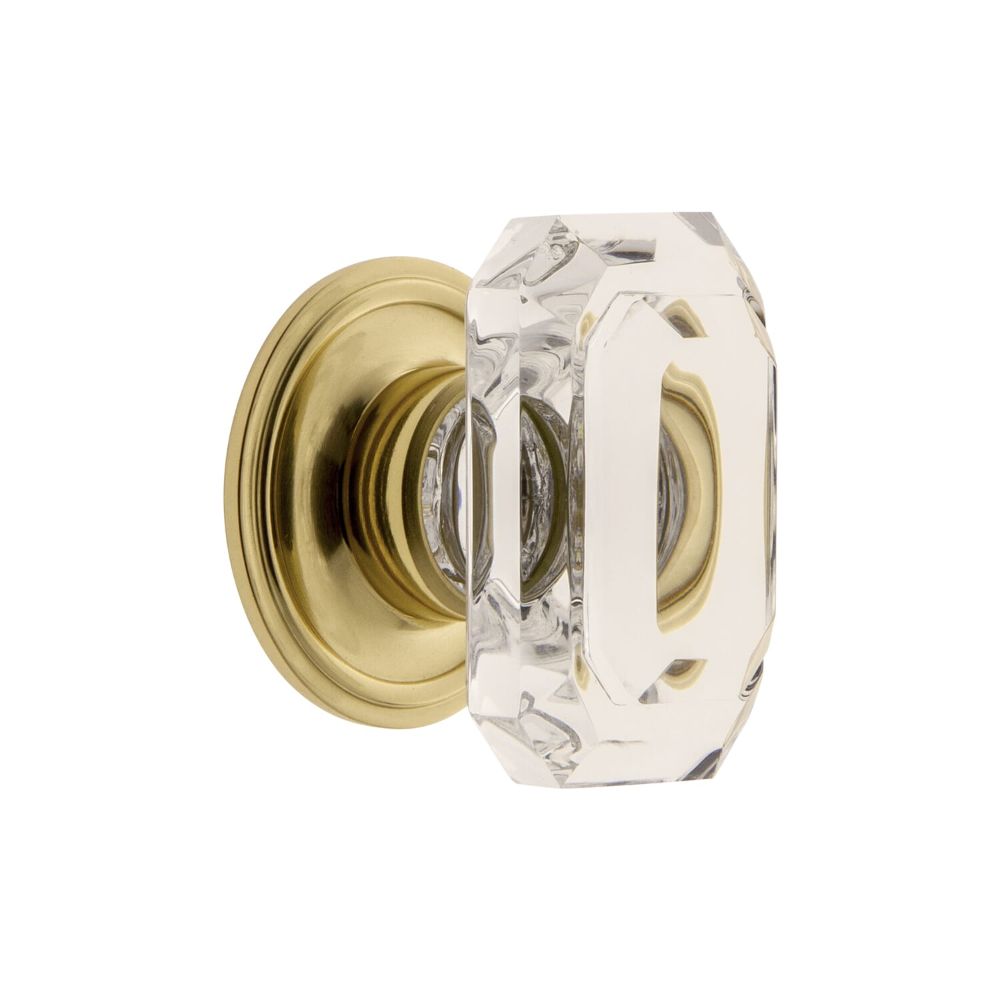 Grandeur CKBGEOBCC45 Grandeur Baguette Clear Crystal 1-3/4” Cabinet Knob with Georgetown Rosette in Polished Brass