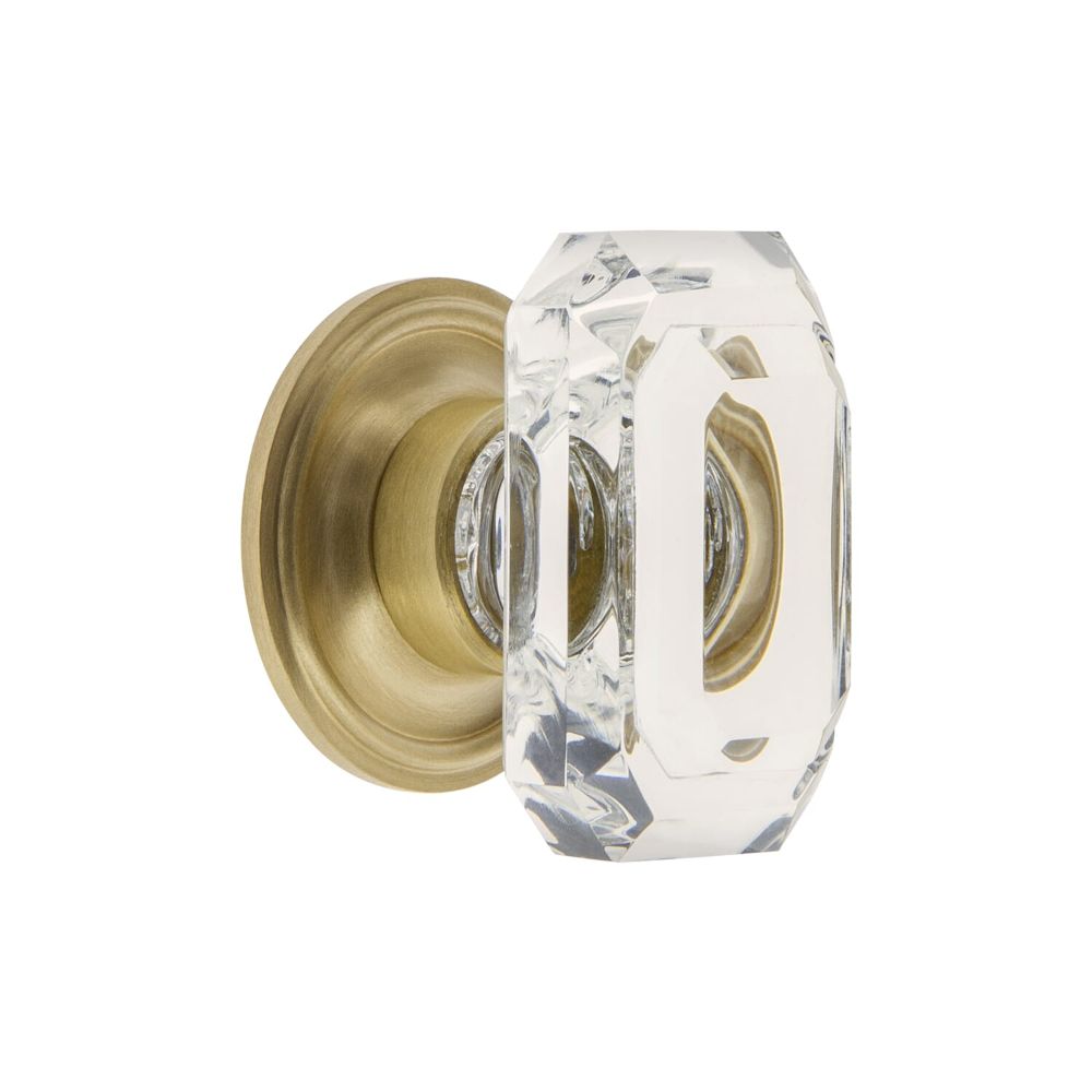 Grandeur CKBGEOBCC45 Grandeur Baguette Clear Crystal 1-3/4” Cabinet Knob with Georgetown Rosette in Satin Brass