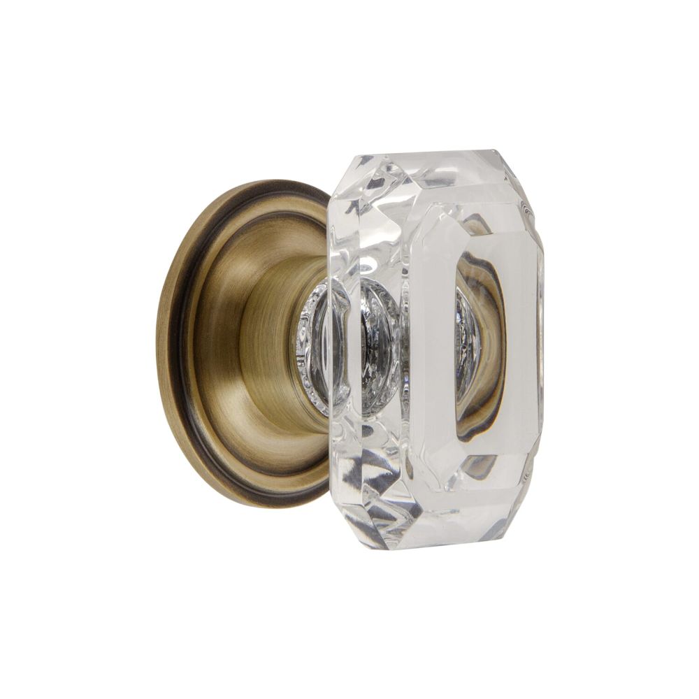 Grandeur CKBGEOBCC45 Grandeur Baguette Clear Crystal 1-3/4” Cabinet Knob with Georgetown Rosette in Vintage Brass