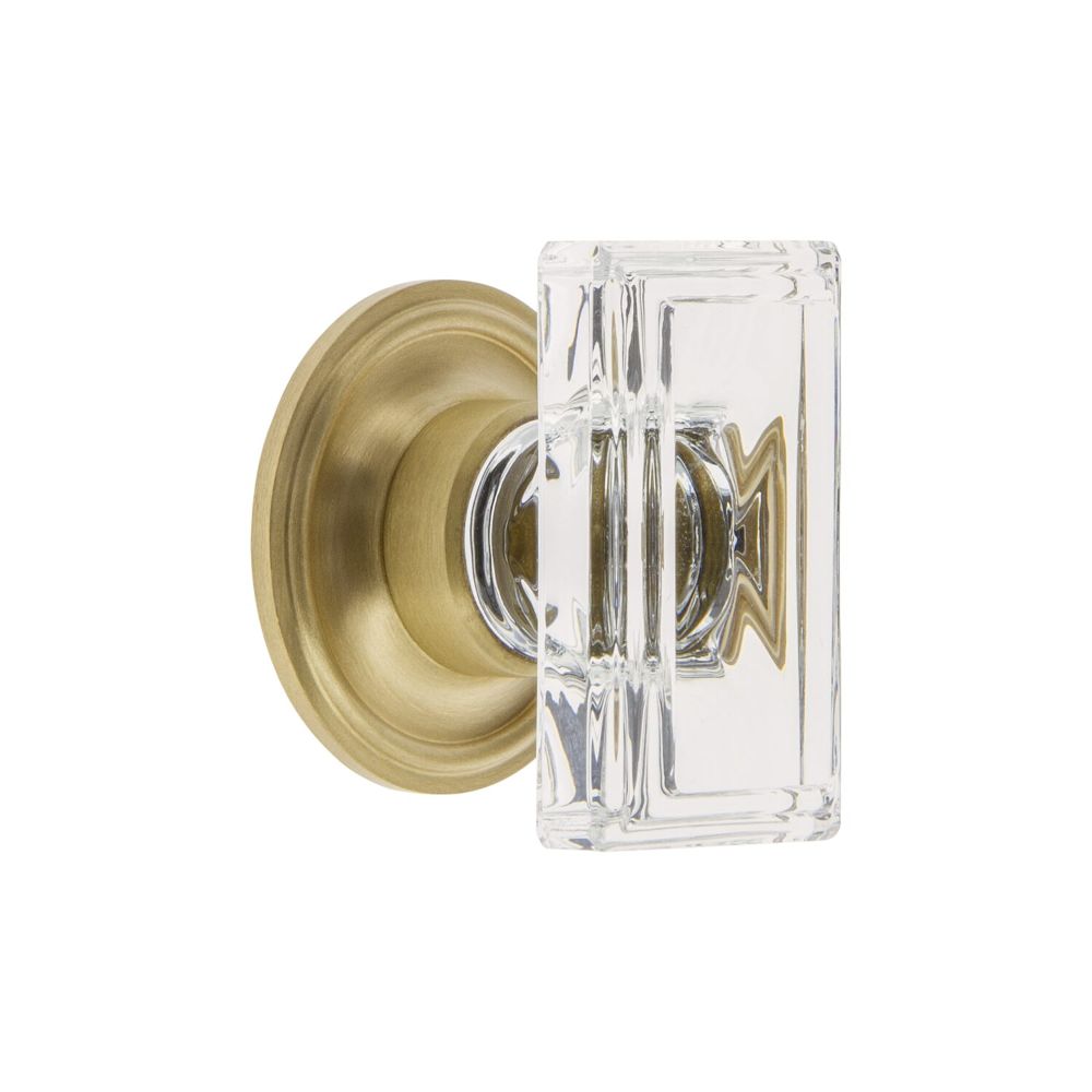 Grandeur CKBGEOCCR Grandeur Carré Crystal 1-3/4” Cabinet Knob with Georgetown Rosette in Satin Brass