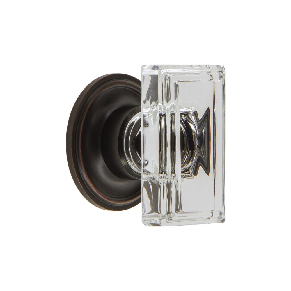 Grandeur CKBGEOCCR Grandeur Carré Crystal 1-3/4” Cabinet Knob with Georgetown Rosette in Timeless Bronze