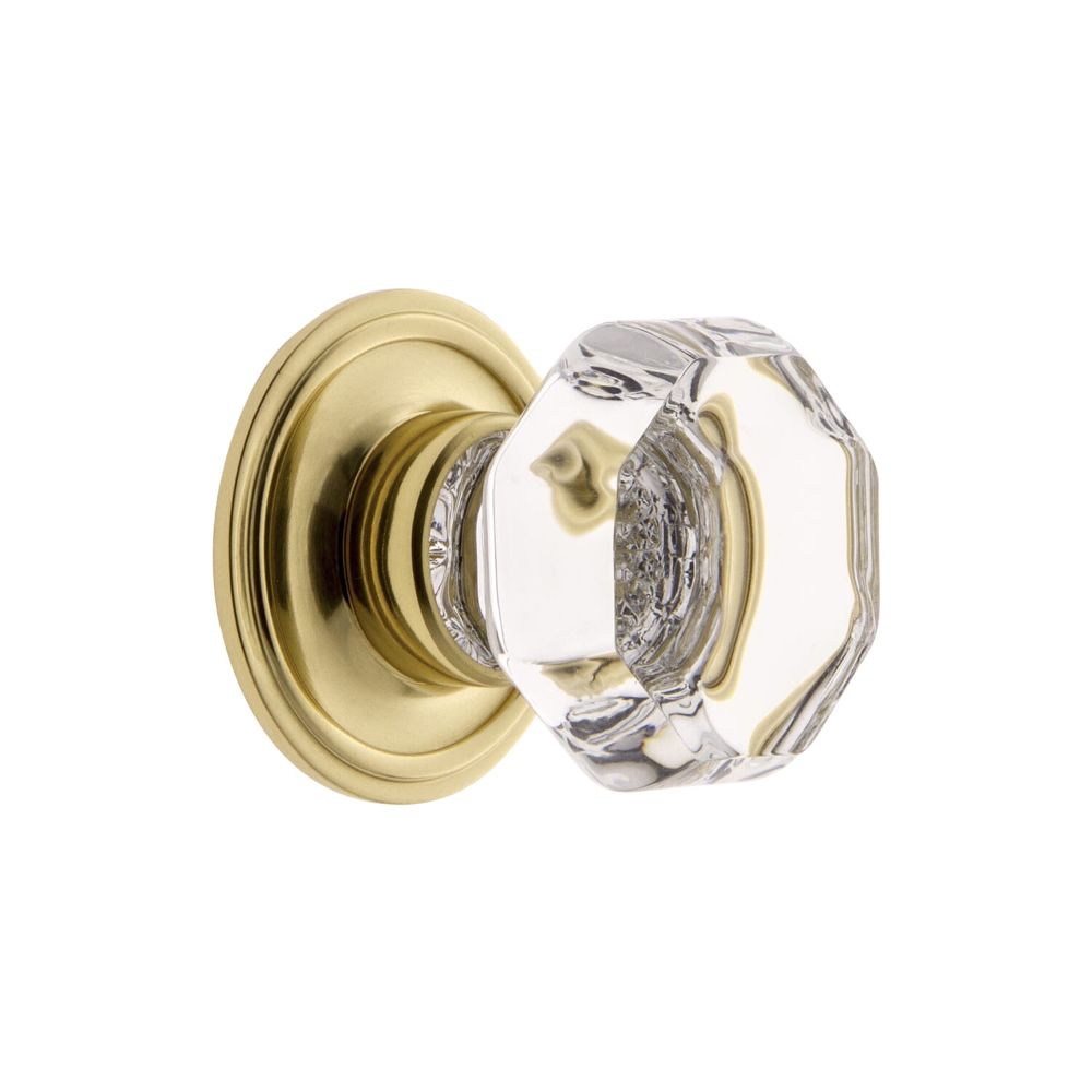 Grandeur CKBGEOCHM Grandeur Chambord Crystal 1-3/8" Cabinet Knob with Georgetown Rosette in Polished Brass