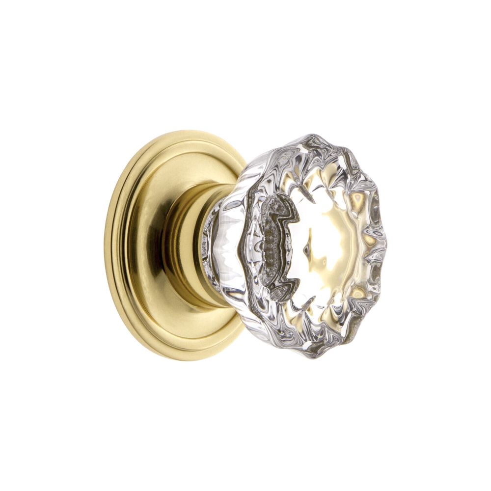 Grandeur CKBGEOVER Grandeur Versailles Crystal 1-3/8" Cabinet Knob with Georgetown Rosette in Polished Brass