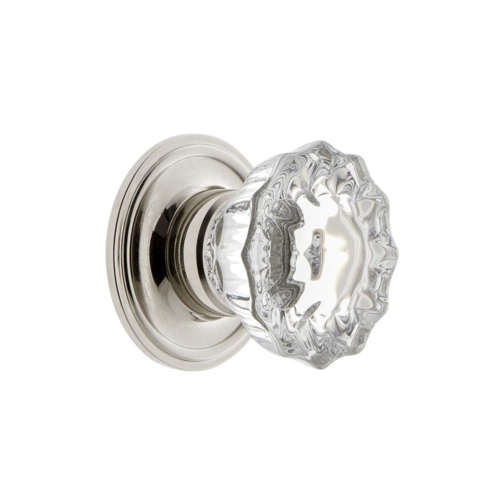 Grandeur CKBGEOVER Grandeur Versailles Crystal 1-3/8" Cabinet Knob with Georgetown Rosette in Polished Nickel