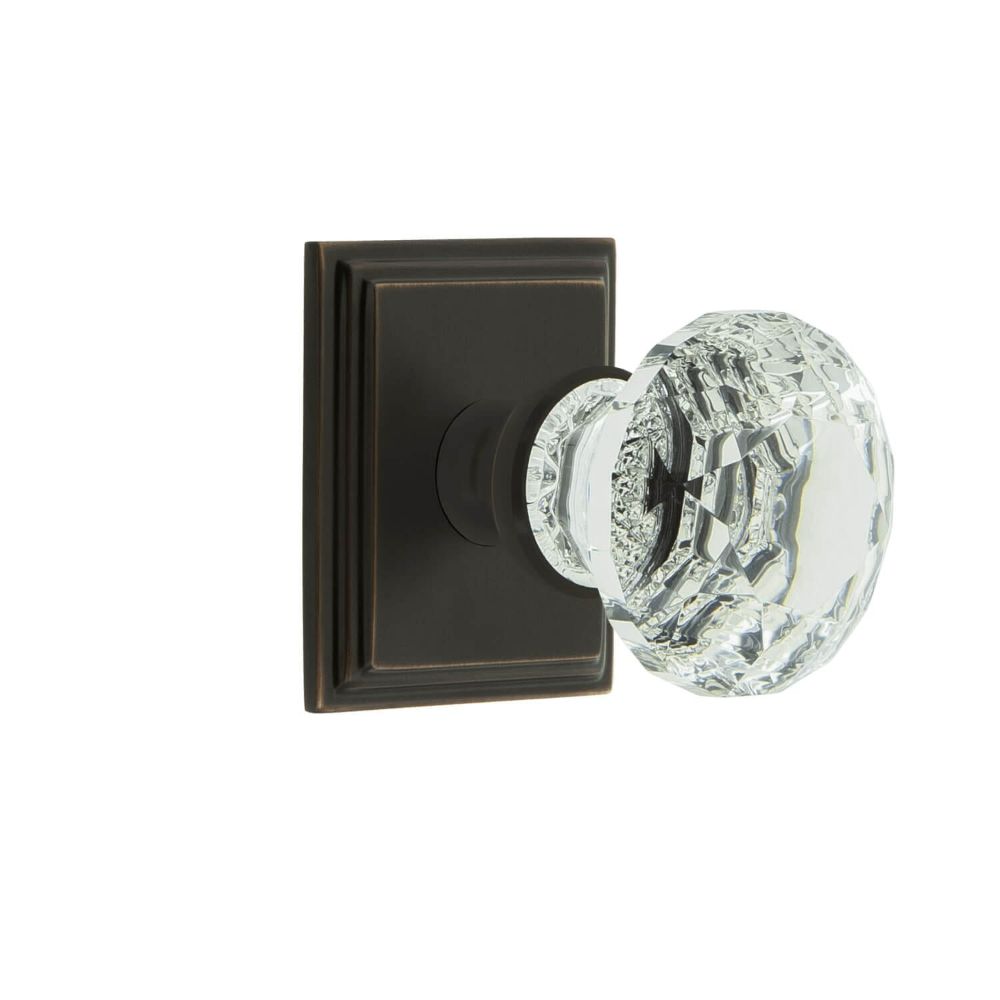 Grandeur CSQBLT-TB Grandeur Carré Square Rosette Privacy with Brilliant Crystal Knob in Timeless Bronze
