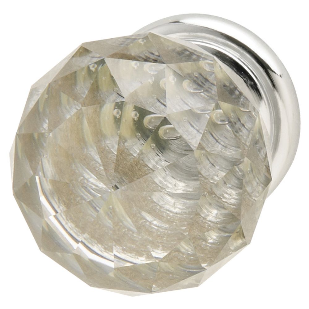 Hafele 139.60.422 Knob Clear Crystal & Zinc in Polished Chrome