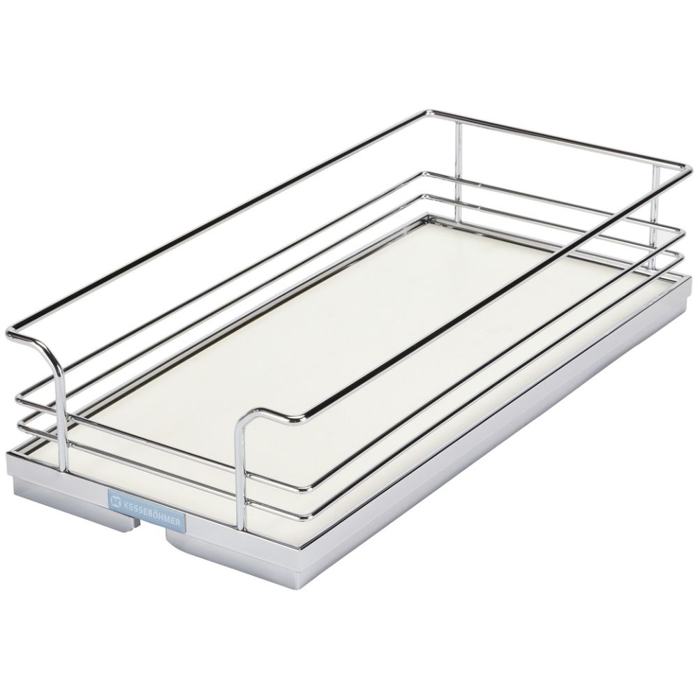 Hafele 547.12.201 Storage Tray for Internal Drawer Pull-Out with White Surround Shelf in Chrome