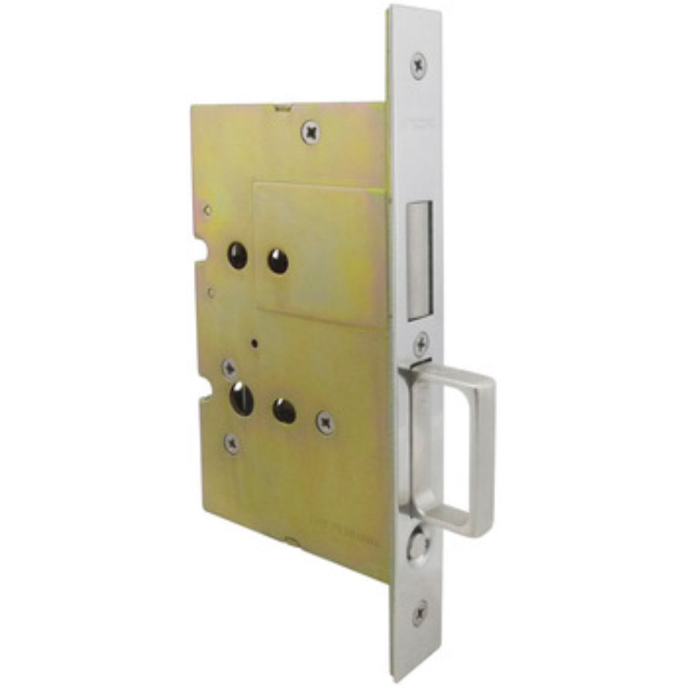 Hafele 911.26.810 Sliding/Pocket Door Lock with Edge Pull for Inactive Door Stainless Steel in Stainless Steel