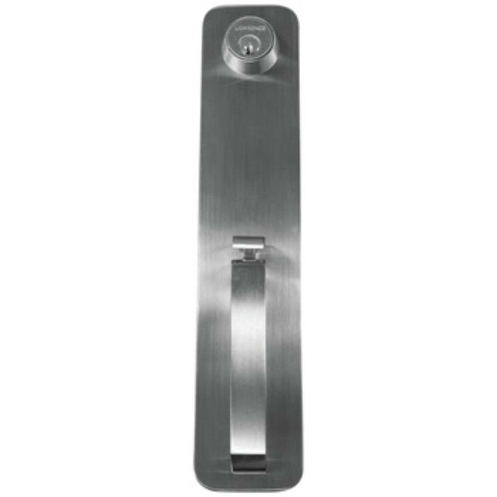 Hafele 911.79.485 Flat Top Plate Cylinder Pull Plate with Thumb piece for Classroom Alloy cast in Satin Stainless Steel