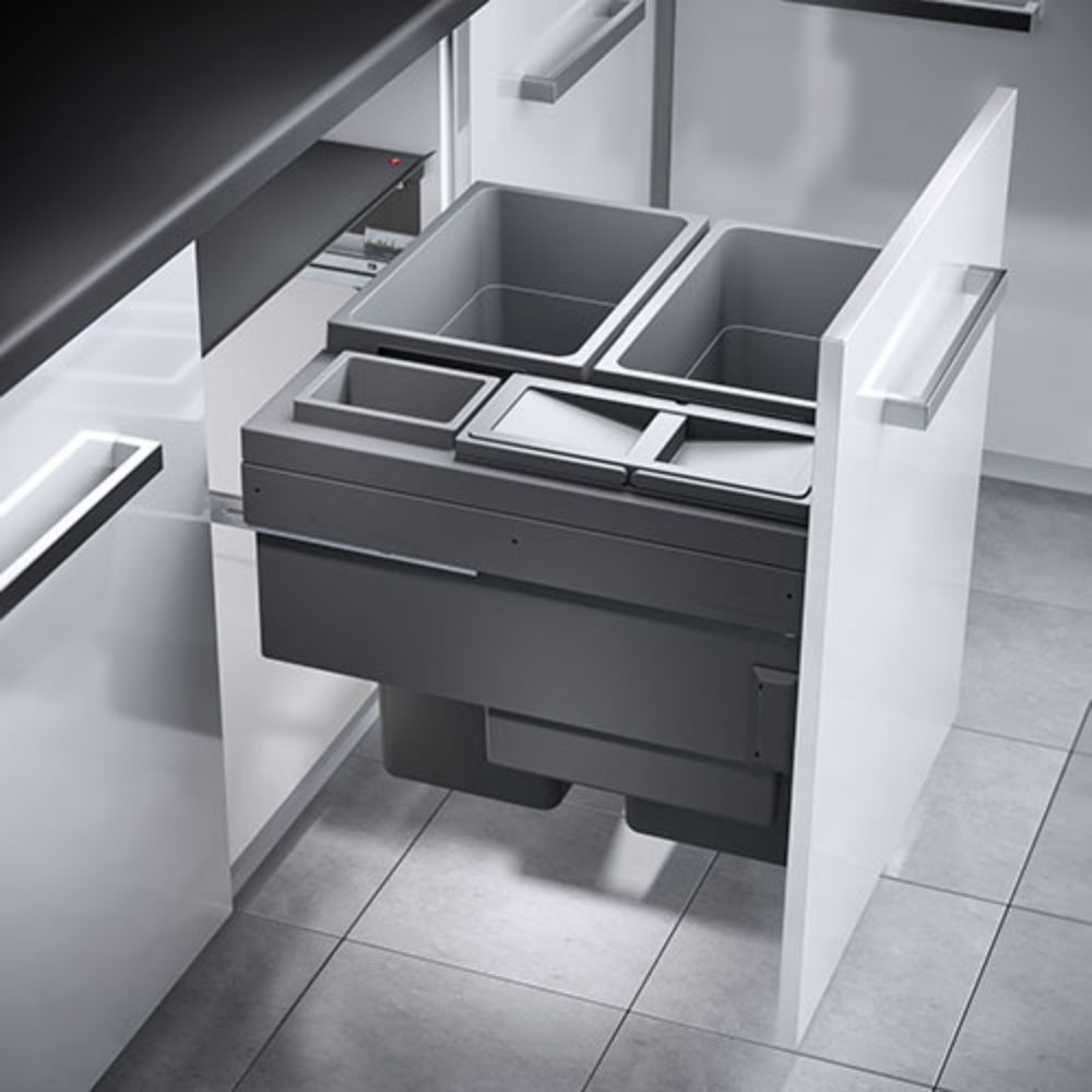 Hafele 503.70.455 Trash Pull-Out Euro Cargo 60 Dark Gray in Anthracite