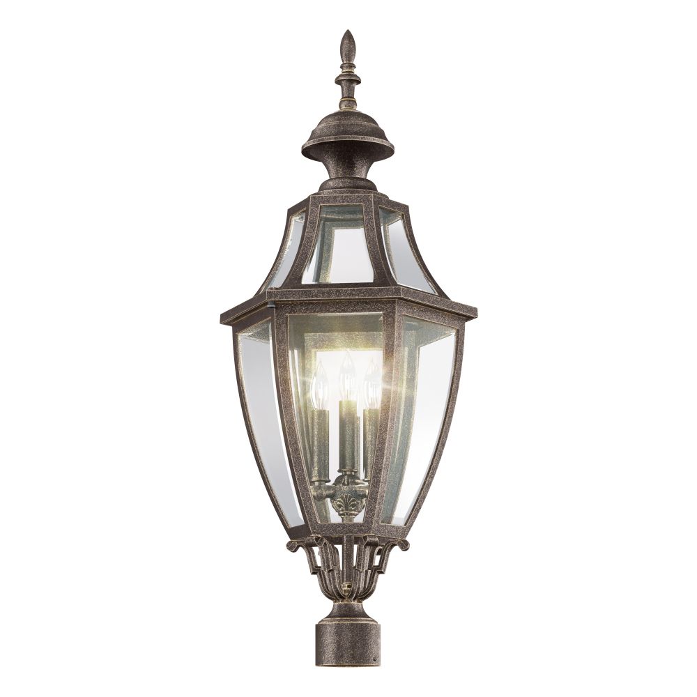 Hanover Lantern B13630-ABS Augusta Large Post Mount Light in Antique Brass