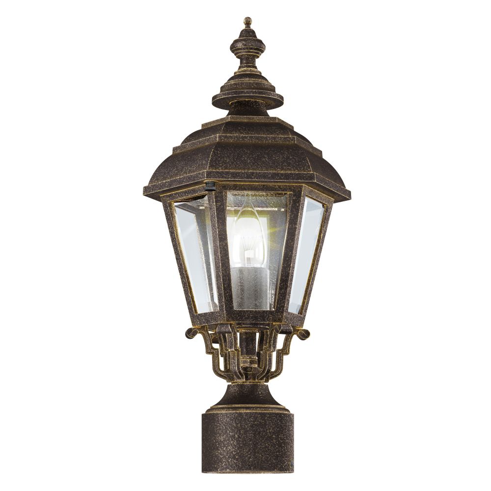 Hanover Lantern B2330-ABS Jamestown Small Post Mount Light in Antique Brass