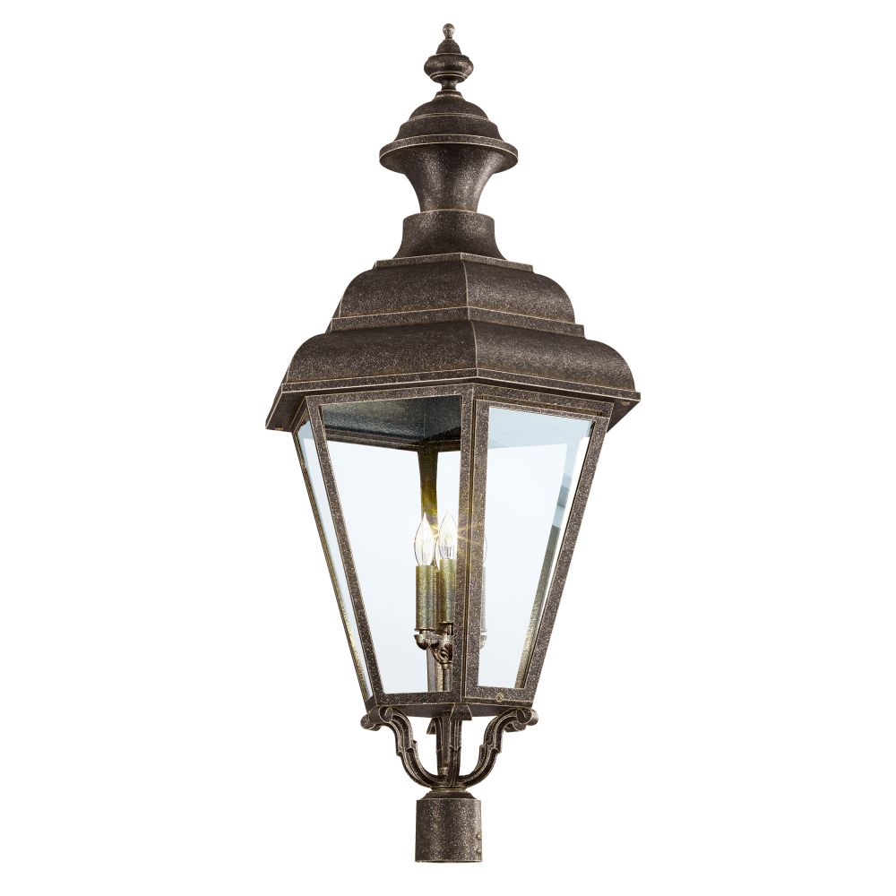 Hanover Lantern B30830-ABS Jamestown Grande Post Mount Light in Antique Brass