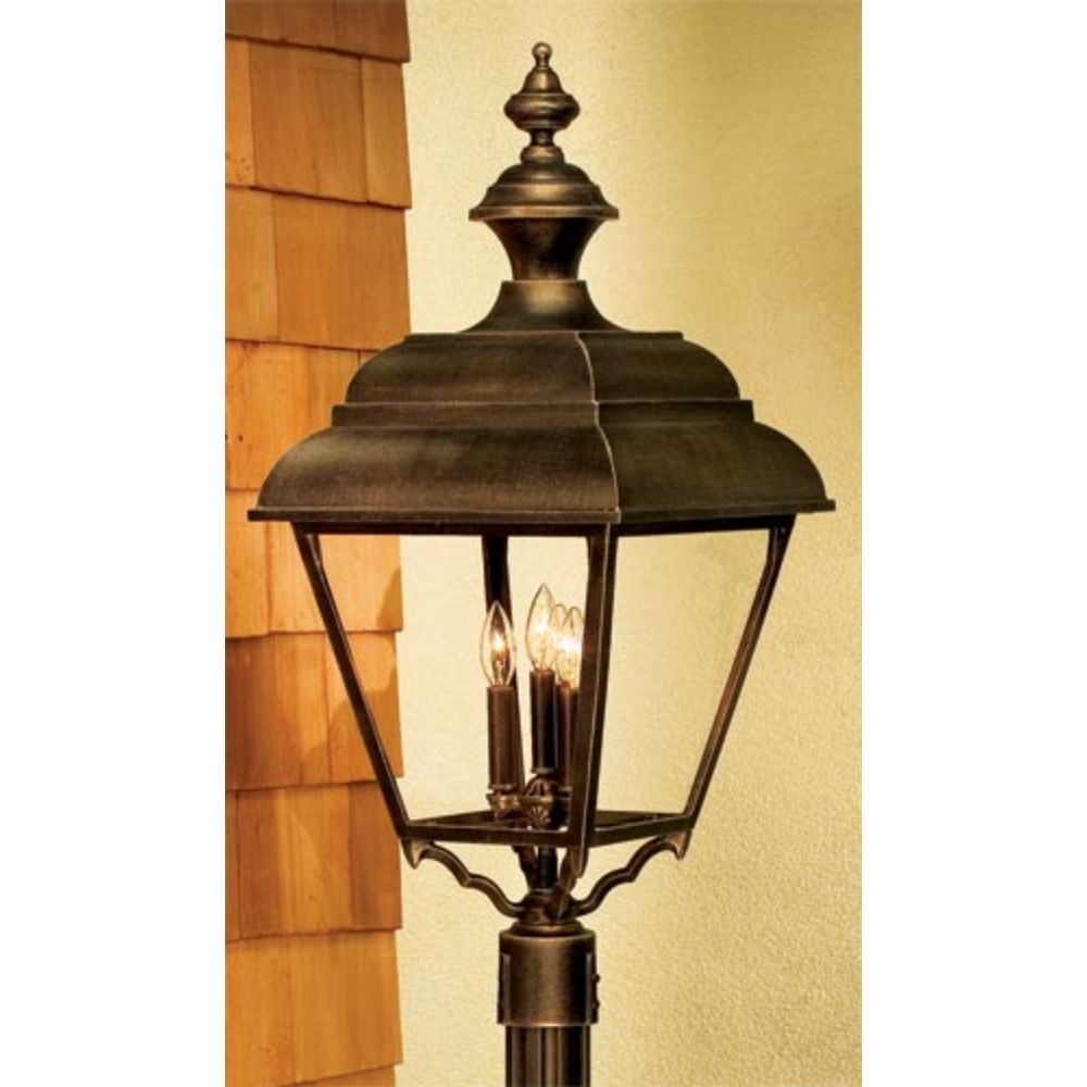 Hanover Lantern B31830-ABS Plymouth Grande Post Mount Light in Antique Brass