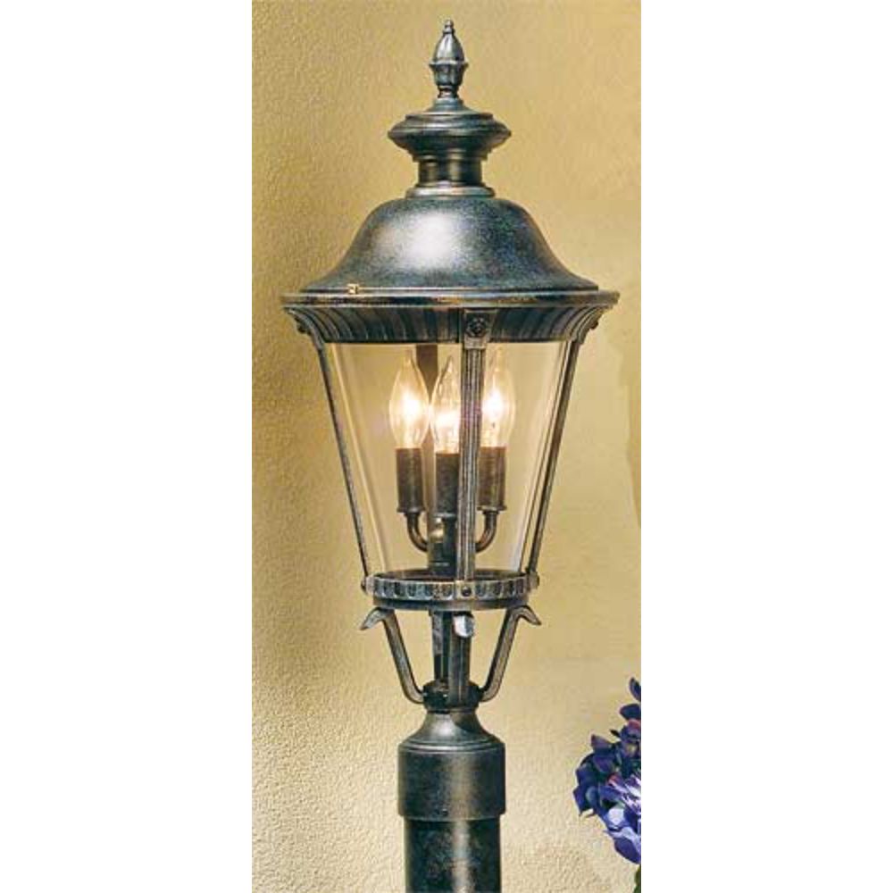 Hanover Lantern B53330-ABS Stockholm Small Post Mount Light in Antique Brass